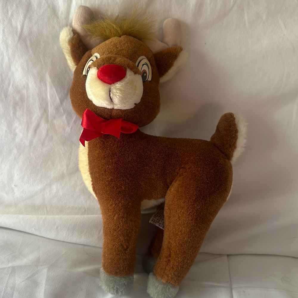 Rudolph the red nose Reindeer, Christmas plush clean 10” great condition plush
